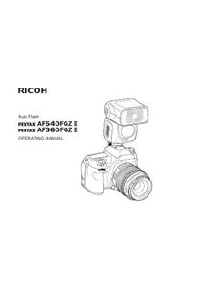 Pentax AF 540 FGZ II manual. Camera Instructions.